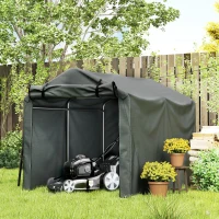 Outsunny Abri de jardin 2 x 1,6 x 1,65 m abri vélo extérieur cadre en métal galvanisé, imperméable résistant aux UV, gris foncé(m-10)