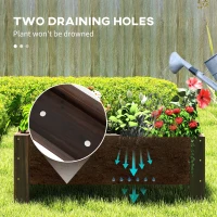 Outsunny 58L Garden Raised Bed Planter Grow Containers for Outdoor Patio Plant Flower Vegetable Pot Fir Wood, 100 x 36.5 x 36 cm, Carbonized Colour(m-6)