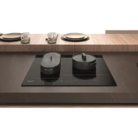 Table de cuisson induction - HOTPOINT - 3 zones - Zones modulables - L 59 x P 51 cm - HB2760BNE - 7200W total - Noir(m-4)