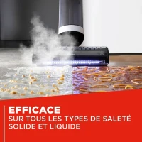 Aspirateur balai laveur vapeur - POLTI RollySteam WD10 - 7000 Pa - 0,6 L - Noir / Blanc(m-5)