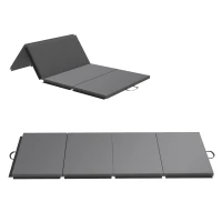 HOMCOM Tappetino da Ginnastica Pieghevole, Materassino Fitness Spesso 5 cm e Antiscivolo, 240x120 cm, Grigio(m-11)