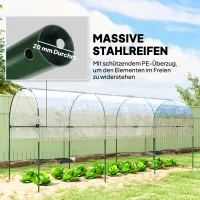 Outsunny Szklarnia mrozoodporna tunel foliowy z łukowym dachem, kotwy gruntowe, 400 x 123 x 171cm przezroczysty(m-5)