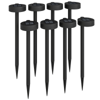 Outsunny Solar Lights Outdoor Garden Stake 8 Pack Pathway Lighting, Solar Stake Lights with Auto On/Off LED, IP44 Waterproof Plastic Outdoor Garden Lighting for Path, Patio and Landscape