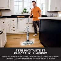 SHARK S8201EU Steam Mop - Balai Vapeur Automatique - 2 tampons rotatifs - 3 réglages vapeur - Elimine taches et saleté(m-6)