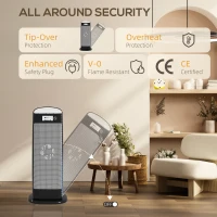 HOMCOM Ceramic Space Heater, 2000W Fan Electric Heater with 4 Modes, Adjustable Thermostat, 55° Oscillation, Tip-Over and Overheat Protection for Bedroom, Home Office, Black(m-7)