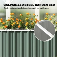 Outsunny Metal Raised Bed 136 x 53 x 61 cm Deep Garden Bed with Protective Edges Plant Labels Gloves Open Bottom(m-4)