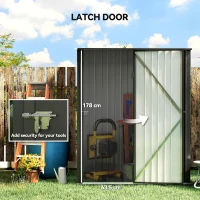 Outsunny 5.3 x 3.1ft Corrugated Steel Garden Shed - Black(m-5)