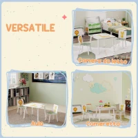 AIYAPLAY Set Arredo Cameretta con Tavolo e 2 Sedie per Bambini da 3-8 Anni con Fantasia con Animali, Verde(m-8)