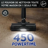Aspirateur Balai sans fil - HOOVER HF1P10H - 40 AW - Ecran LED - Noir / Pastel violet(m-5)