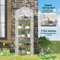 Outsunny 193cm Five Shelf Mini Greenhouse - White(m-5)
