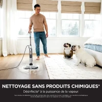 SHARK S8201EU Steam Mop - Balai Vapeur Automatique - 2 tampons rotatifs - 3 réglages vapeur - Elimine taches et saleté(m-5)