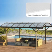 Outsunny 14 panneaux de polycarbonate alvéolaire 4 mm, résistant aux UV, personnalisable, dim. d'un panneau 121L x 61l cm(m-10)