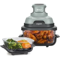 Friteuse sans huile portable NINJA - CRISPI - Récipients 1,4L et 3,8L - 4 programmes prédéfinis - 1700W - Sauge(m-1)