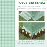 Outsunny Bâche de Rechange Serre Tunnel 6 m², bâche 3 x 2 x 2 m PE Anti-UV imperméable 6 fenêtres + Porte Enroulable zippée Vert(m-5)