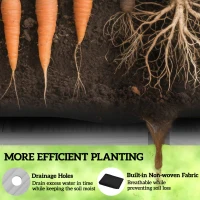 Outsunny Wooden Raised Garden Bed with Bed Liner, Elevated Planter Box with Legs, Light Grey(m-6)