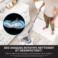 SHARK S8201EU Steam Mop - Balai Vapeur Automatique - 2 tampons rotatifs - 3 réglages vapeur - Elimine taches et saleté(m-4)