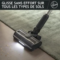 Aspirateur Balai sans fil - HOOVER HF1P10H - 40 AW - Ecran LED - Noir / Pastel violet(m-4)