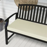 Outsunny Coussin de Banc de Jardin déhoussables - Rembourrage 8 cm - Cordons d'attache - Polyester crème(m-9)