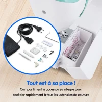 Machine a Coudre - MEDION - SM 60 - 62W - 24 Points + Points Doubles - 700 tr/min - LED - Turquoise(m-6)