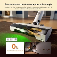 ROBOROCK H60 HUB - Aspirateur Balai sans Fil avec Station de Vidage Automatique - Batterie Amovible 60 Min - 115 AW(m-3)