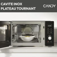 Micro-ondes Combi Candy Essenza CMCA29EDLB 1000W 29L Digital Noir -Combiné a chaleur tournante- 5 Niveaux de Puissance -10 Menus Aut(m-6)