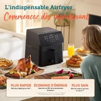 Friteuse sans huile COSORI - Premium II Chef Edition - Capacité 6,2L - 12 programmes - Pack 50 papiers cuisson - 1700W - Noir(m-6)
