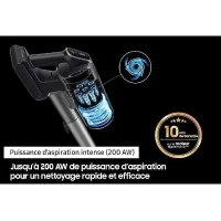 SAMSUNG Jet 75E Turbo VS20B75B1R4 - Aspirateur Balai - Puissance 200 AW - 60 minutes d'autonomie - Station de chargement 2-en-1(m-4)