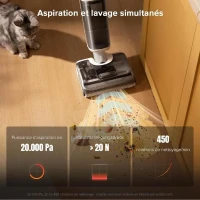 ROBOROCK F25 RT - Aspirateur Balai Laveur - 20000 Pa - Lavage a Chaud a 90 °C - Nettoyage Deux Bords - Auto-Nettoyage(m-6)