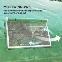 Outsunny Polyethylene Upgraded Structure Walk-in Polytunnel Greenhouse, 6 x 3 m, Green(m-7)
