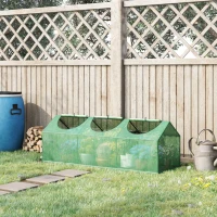 Outsunny Serre de jardin mini serre 3 fenêtres enroulables couverture en PE haute densité 140 g/m² 180 x 60 x 60 cm vert foncé(m-10)