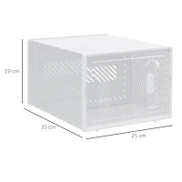 HOMCOM Scarpiera Modulare in PP con 8 Cubi Contenitori e Porta Magnetica, 25x35x19 cm, Bianco e Trasparente(m-3)