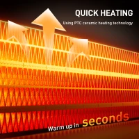 HOMCOM 2000W Ceramic Electric Heater with Fan, Timer, Oscillation - Black(m-4)