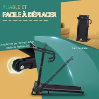 HOMCOM Tapis de course électrique pliable programmable 123 x 62 x 117 cm noir(m-5)