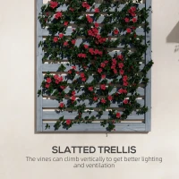 Outsunny Wall Mounted Plant Stands Set of 2, Fir Wood Flower Stand with Shelves and Slatted Trellis for Patio, Balcony, Porch(m-5)