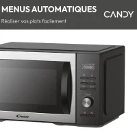 Micro-ondes Combi Candy Essenza CMCA29EDLB 1000W 29L Digital Noir -Combiné a chaleur tournante- 5 Niveaux de Puissance -10 Menus Aut(m-5)