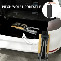 Outsunny Sedia da Campeggio Pieghevole con Schienale Regolabile, in Alluminio e Poliestere 74x59.5x98 cm, Nero(m-6)