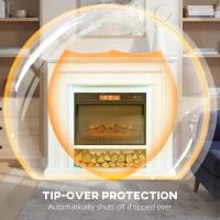 HOMCOM 4777 BTU Multicolour LED Electric Fireplace - White(m-8)