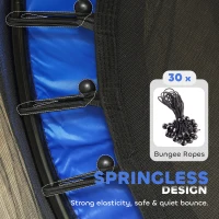 HOMCOM Tappeto Elastico per Bambini con Rete di Sicurezza e Pali Imbottiti Età 3-10 Anni, Ø140 x 190 cm, Blu(m-6)