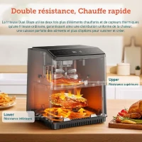 Friteuse sans huile COSORI - Dual Blaze Chef Edition - Capacité 6,4L - 12 programmes - 5 brochettes et 1 grille - 1700W - Noir(m-2)