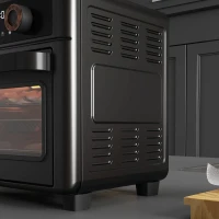 HOMCOM Mini Four, Friteuse à Air Chaud, 40-220°C, 12 Programmes, Accessoires, Noir(m-9)