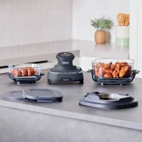 Friteuse sans huile portable NINJA - CRISPI - Récipients 1,4L et 3,8L - 4 programmes prédéfinis - 1700W - Bleu(m-3)