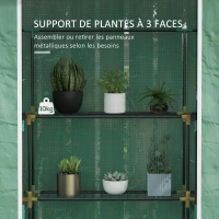Outsunny Serre de jardin avec 1 porte, 2 fenetres et 2 étagères en forme de U pour Légumes Plantes Fleurs Bâche PE 140x73x190 cm(m-4)