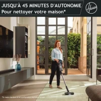 Aspirateur Balai sans fil - HOOVER HF1P10H - 40 AW - Ecran LED - Noir / Pastel violet(m-3)