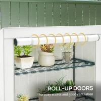 Outsunny Four-Tier Mini Greenhouse - Grey/White(m-6)