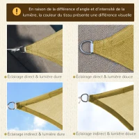 Outsunny Voile d'ombrage toile ombrage rectangulaire 6L x 4l m HDPE beige(m-6)