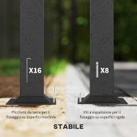 Outsunny Gazebo da Giardino 4x3 m con Zanzariere e Doppio Tetto, in Metallo e Poliestere Grigio Chiaro(m-7)