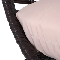 Outsunny Fauteuil cocon oeuf sur pied design dim. 101L x 89l x 156H cm coussin beige déhoussable grand confort inclus métal résine chocolat(m-8)