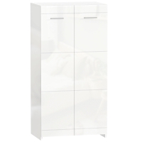 HOMCOM Scarpiera lucida, mobile porta-scarpe con ripiani regolabili per ingresso, corridoio, spazio per 10 paia, Bianco