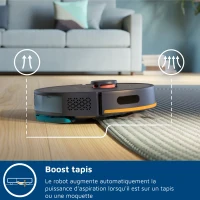 Aspirateur robot laveur avec station - PHILIPS - XU2000/15 - Série 2000 - 6000 Pa - = 66 dB - Bleu nuit(m-6)