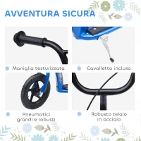HOMCOM Monopattino per Bambini 5-12 Anni con Freno Posteriore e Manubrio Regolabile, 120x52x80-88 cm, Blu(m-5)
